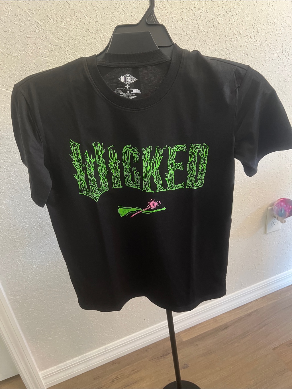 Wicked Black Tee With Neon Green 'Wicked' Flame Graphic(Xs)